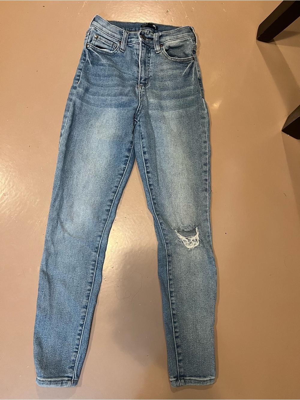 Fashion Nova Light Blue Skinny Jeans with Subtle Distress